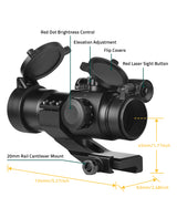 CVLIFE FoxSpook 1x30mm Red Dot Sight Scope with Green Laser Dot Sight, view 6