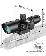 CVLIFE FoxSpook 2.5-10x40 Mil-dot Rifle Scope with Red/Green Laser Combo, view 4