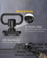 CVLIFE 2 Point Sling Adjustable Length Rifle Sling with Sling Swivels, view 3