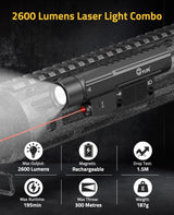 CVLIFE 2600 Lumens Easy Touch Switch Rifle Laser Light Combo, view 2