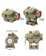 CVLIFE FoxSpook 2MOA Red Dot Sight 1x25mm Dot Sight, view 6