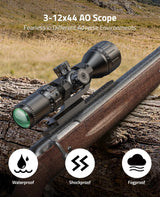 CVLIFE JackalHowl 3-12x44 AO Rifle Scope with Locking Turret, view 6