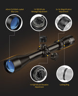 CVLIFE FoxSpook 3-9x40 R4 Reticle Crosshair Scope, view 3