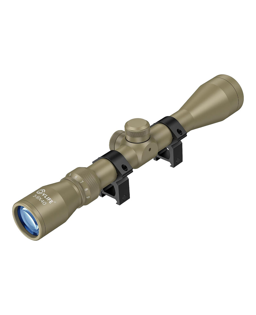 CVLIFE FoxSpook 3-9x40 Riflescope R4 Reticle Crosshair Optics Scope with 20mm Free Mounts