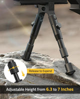CVLIFE 3-in-1 Picatinny Bipod with Swivel Stud and tube Clamp Adapter, view 5