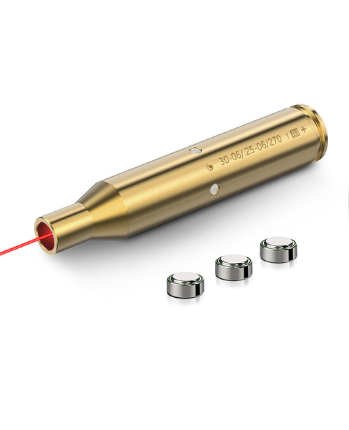 CVLIFE 30-06/25-06/270 Bore Sight Laser Red Dot Cartridge Bore Sighter with 3 Batteries