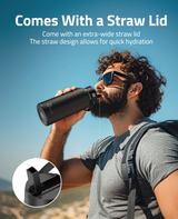 CVLIFE 32 Oz Insulated Water Bottle with Straw, view 4