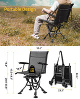 CVLIFE 360° Swivel Hunting Chair for Blind and Camping, view 3