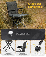 CVLIFE 360° Swivel Hunting Chair for Blind and Camping, view 5
