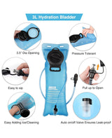 CVLIFE 3L Insulated Hydration Backpacks with Water Bladder, view 2