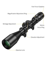CVLIFE JackalHowl 4-12x44 Scope Mil-Dot Reticle Optics Riflescope, view 4