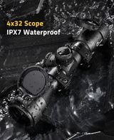 CVLIFE JackalHowl 4x32 Compact Rifle Scope BDC Reticle Riflescope with Free 20mm Mounts, view 6
