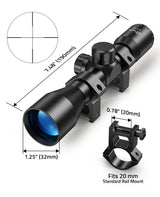 CVLIFE FoxSpook 4x32 Compact Rifle Scope Crosshair Optics Hunting Gun Scope, view 4