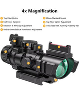 CVLIFE WolfProwl 4x32 Rifle Scope Red & Green & Blue, view 3