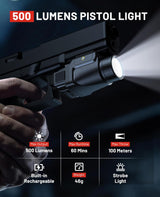 CVLIFE 500 Lumens Pistol Light - GL and Picatinny Rail, view 2