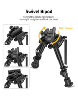 CVLIFE 6-9 Inches Picatinny Bipod with 360 Degree Swivel Bipod, view 3