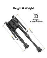 CVLIFE 6-9 Inches Picatinny Bipod with 360 Degree Swivel Bipod, view 5
