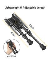 CVLIFE 6-9 Inches Bipod Picatinny Bipod with Adapter, view 4