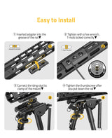 CVLIFE 6-9 Inches Bipod with Adapter for M-Rail, view 3