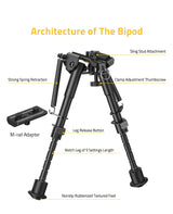 CVLIFE 6-9 Inches Bipod with Adapter for M-Rail, view 5