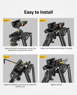 CVLIFE 6-9 Inches Bipod with Quick Release Adapter for Picatinny Rail, view 6