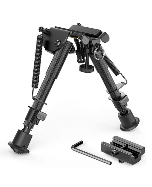 CVLIFE 6-9 Inches Carbon Fiber Black Picatinny Bipod