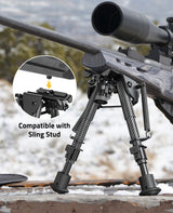 CVLIFE 6-9 Inches Carbon Fiber Black Picatinny Bipod, view 2