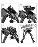 CVLIFE 6-9 Inches Carbon Fiber Black Picatinny Bipod, view 4
