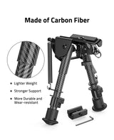 CVLIFE 6-9 Inches Carbon Fiber Black Picatinny Bipod, view 5