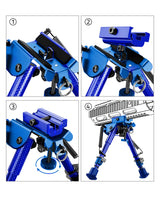 Cvlife 6-9 Inches Carbon Fiber Blue Bipod Picatinny Bipod with Adapter, view 3