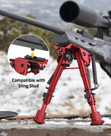 Cvlife 6-9 Inches Carbon Fiber Red Picatinny Bipod with Adapter, view 2