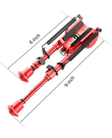 Cvlife 6-9 Inches Carbon Fiber Red Picatinny Bipod with Adapter, view 4