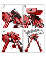 Cvlife 6-9 Inches Carbon Fiber Red Picatinny Bipod with Adapter, view 5
