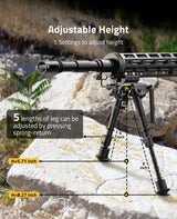 CVLIFE 6-9 Inches Picatinny Bipod shoulder-mount Bipod with Adapter and Two Point shoulder-mount Sling, view 6