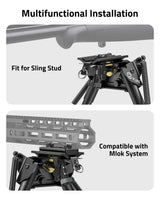 CVLIFE 6-9 Inches shoulder-mount Bipod Pivot Tilting Bipods Compatible with m-rail, view 4