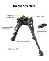 CVLIFE 6-9 Inches shoulder-mount Bipod Pivot Tilting Bipods Compatible with m-rail, view 5