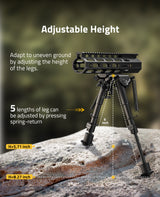 CVLIFE 6-9 Inches shoulder-mount Bipod with Bipod Mount Adapter for M-Rail, view 4