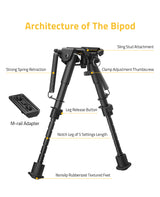 CVLIFE 6-9 Inches shoulder-mount Bipod with Bipod Mount Adapter for M-Rail, view 5