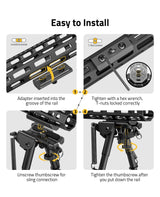 CVLIFE 6-9 Inches shoulder-mount Bipod with Bipod Mount Adapter for M-Rail, view 6