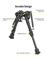 CVLIFE 6-9 shoulder-mount Bipod Inch Adjustable Super Duty Bipod, view 3