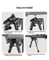 CVLIFE 6-9 shoulder-mount Bipod Inch Adjustable Super Duty Bipod, view 5