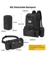 CVLIFE 60L Backpack for Men Women Large Rucksack, view 3