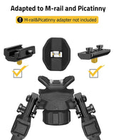 CVLIFE 7.5-10.6 Inches shoulder-mount Bipod Compatible with M-rail and Picatinny, view 3
