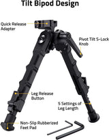 CVLIFE 7.5-9 Inch Bipod Lightweight Quick Detach shoulder-mount Bipod, view 2