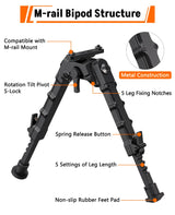 CVLIFE 7.5-9 Inches M-Rail Bipod with 360 Degree Rotation, view 2