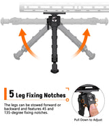 CVLIFE 7.5-9 Inches M-Rail Bipod with 360 Degree Rotation, view 5