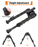 CVLIFE 7.5-9 Inches M-Rail Bipod with 360 Degree Rotation, view 6