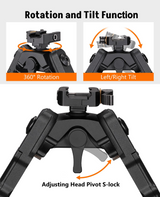 CVLIFE 7.5-9 Inches Picatinny Bipod with 360 Degree Rotation, view 3