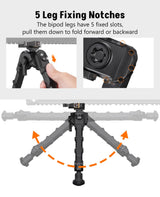CVLIFE 7.5-9 Inches Picatinny Bipod with 360 Degree Rotation, view 5