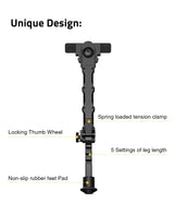 CVLIFE 7.5-9 Inches shoulder-mount Bipod Compatible with m-rail Bipod, view 4